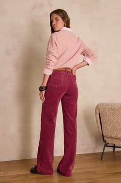 LUNA flare trousers in velvet;${refinementColor}