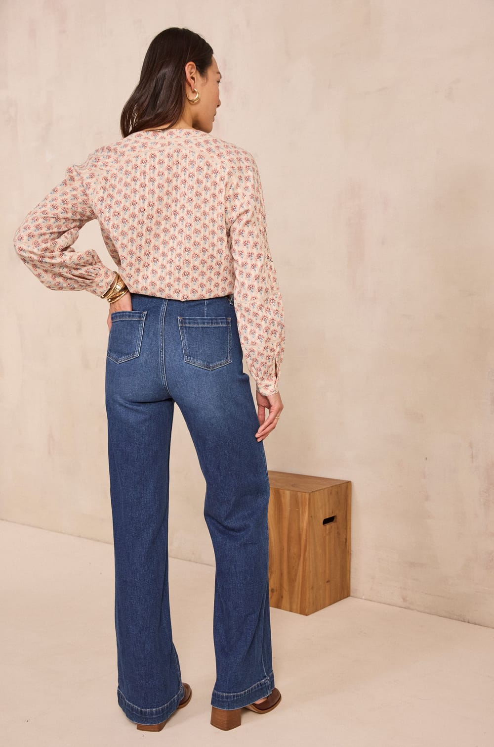 Wide denim jeans ANAIS;${refinementColor}