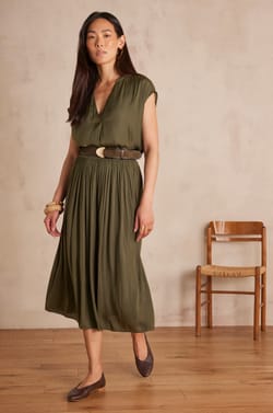 CRYSTAL pleated skirt;${refinementColor}