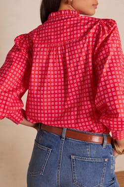 Blouse en coton &agrave; imprim&eacute; fleuri BETH;${refinementColor}
