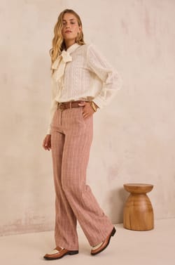 Broek met wijde pijpen en strepen FERGUSON;${refinementColor}