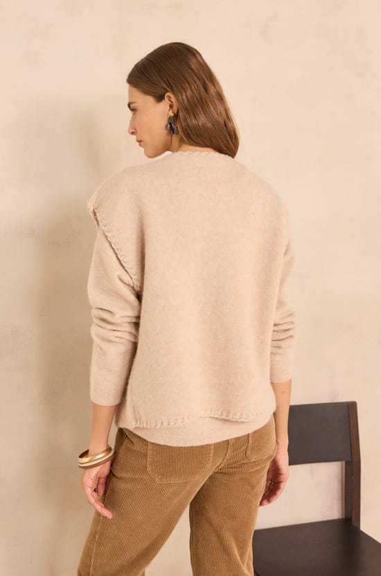 Gilet sans manches en laine m&eacute;lang&eacute; ANTHEA;${refinementColor}