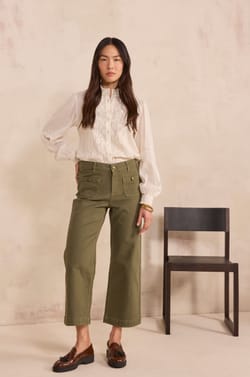 MAE wide cotton blend pants;${refinementColor}
