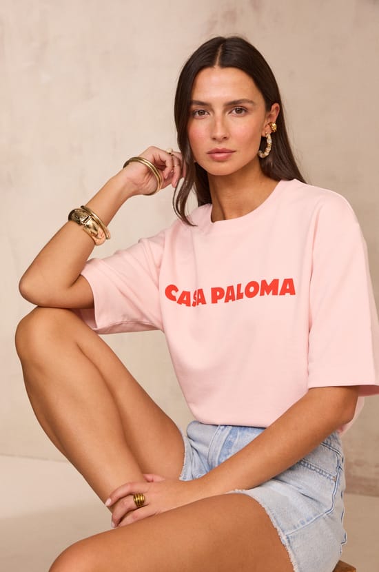 Short sleeve cotton blend sweatshirt LOMA;${refinementColor}