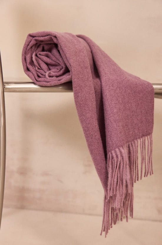 Viscose blend scarf in aubergine color ROBIN;${refinementColor}