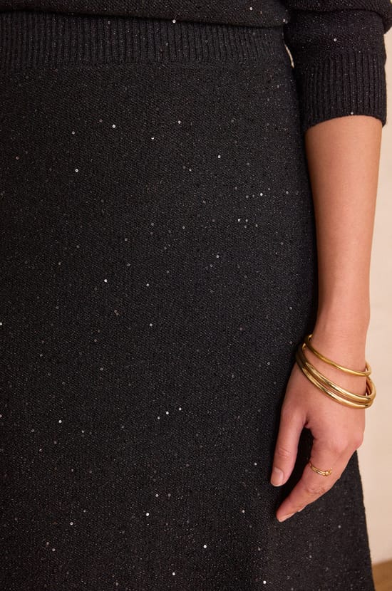 CLEOPATRE sequin knit midi skirt;${refinementColor}