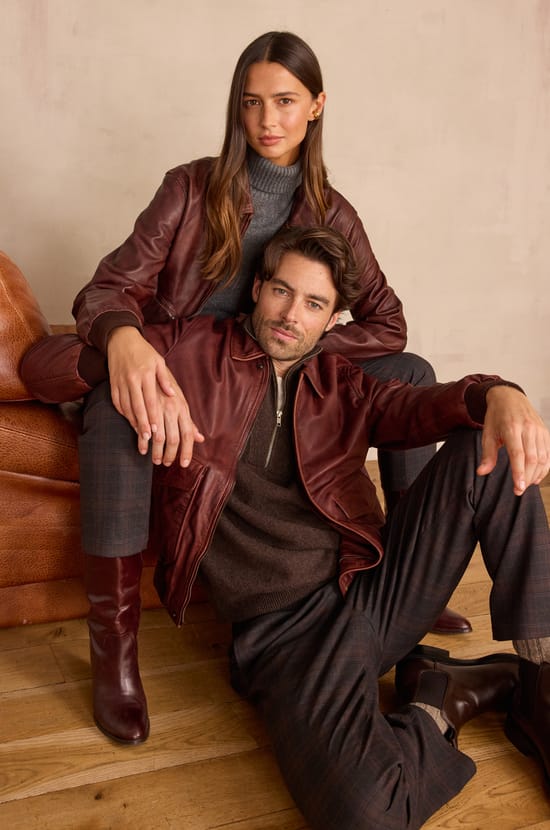 Unisex SEDUCTEUR jacket in 100% leather;${refinementColor}