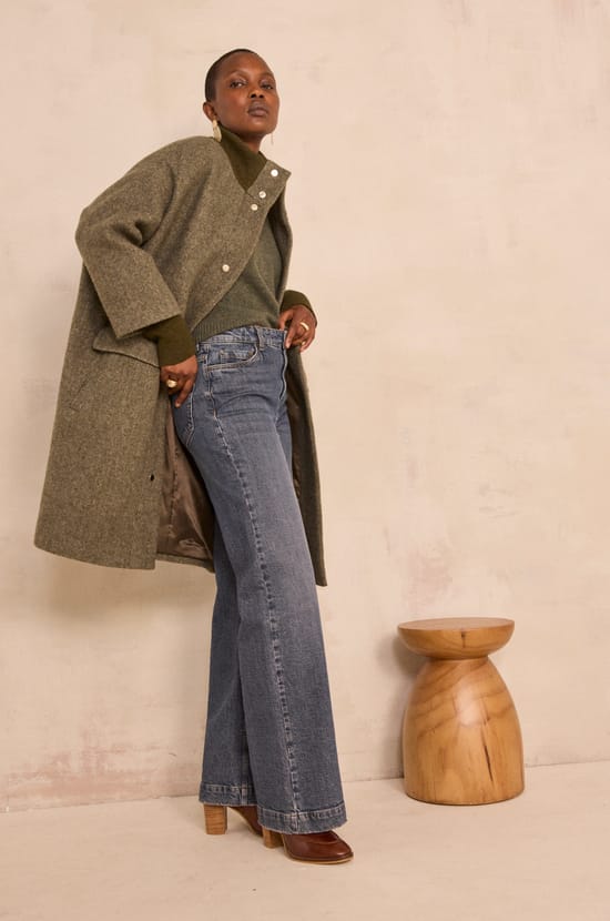 Wool coat herringbone pattern MAGDA;${refinementColor}