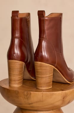 OWEN leather heeled ankle boots;${refinementColor}