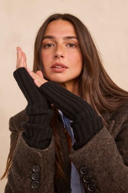 Black wool gloves FLORA;${refinementColor}