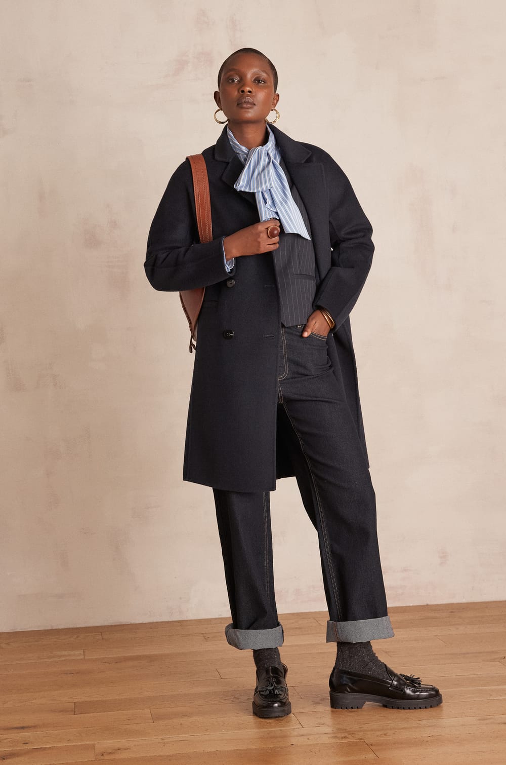 Gilet de tailleur sans manches ABEL ray&eacute;e;${refinementColor}