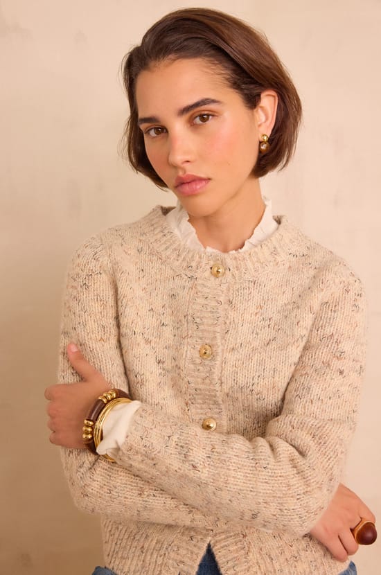 BALTO speckled cardigan;${refinementColor}