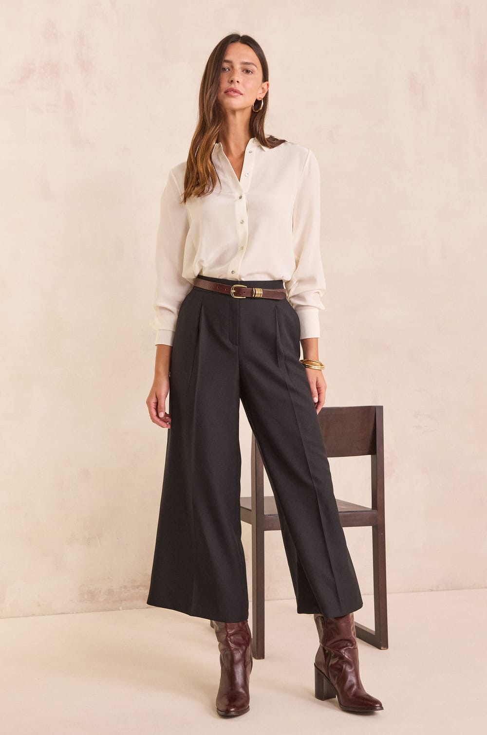 Pantalon large crop TIMEO;${refinementColor}