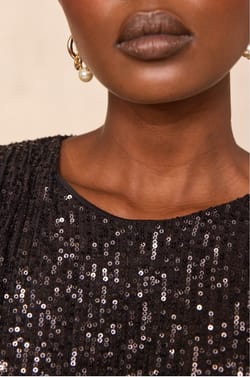 THEA glitter sequined T-shirt;${refinementColor}