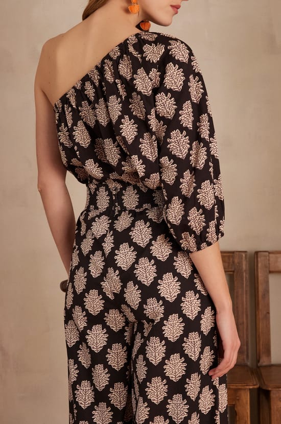 Asymmetric cotton blouse CHOULDER;${refinementColor}