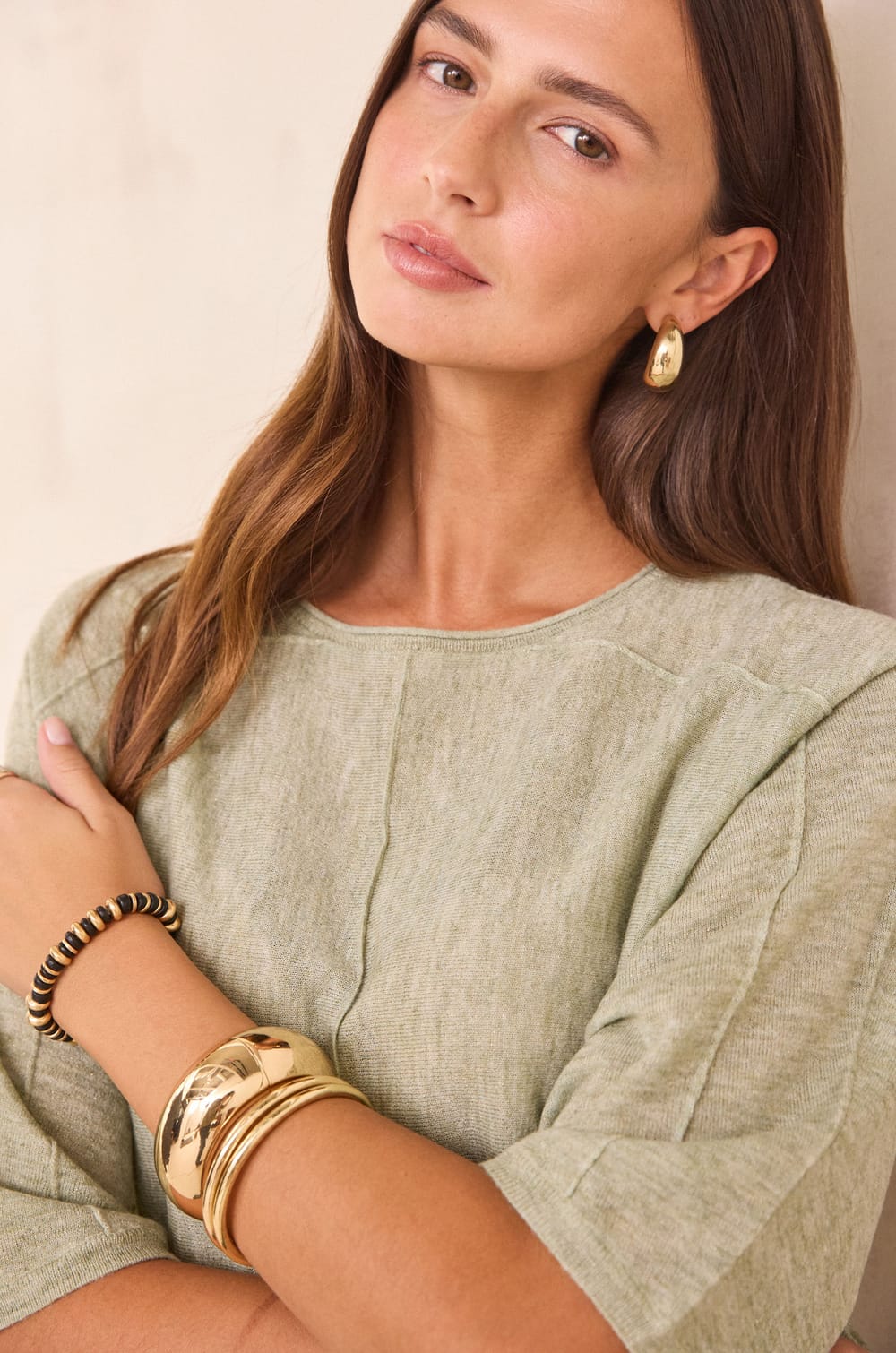 PRESTON 3/4 sleeve jumper;${refinementColor}