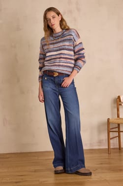 ANAIS wide-leg raw denim jeans;${refinementColor}