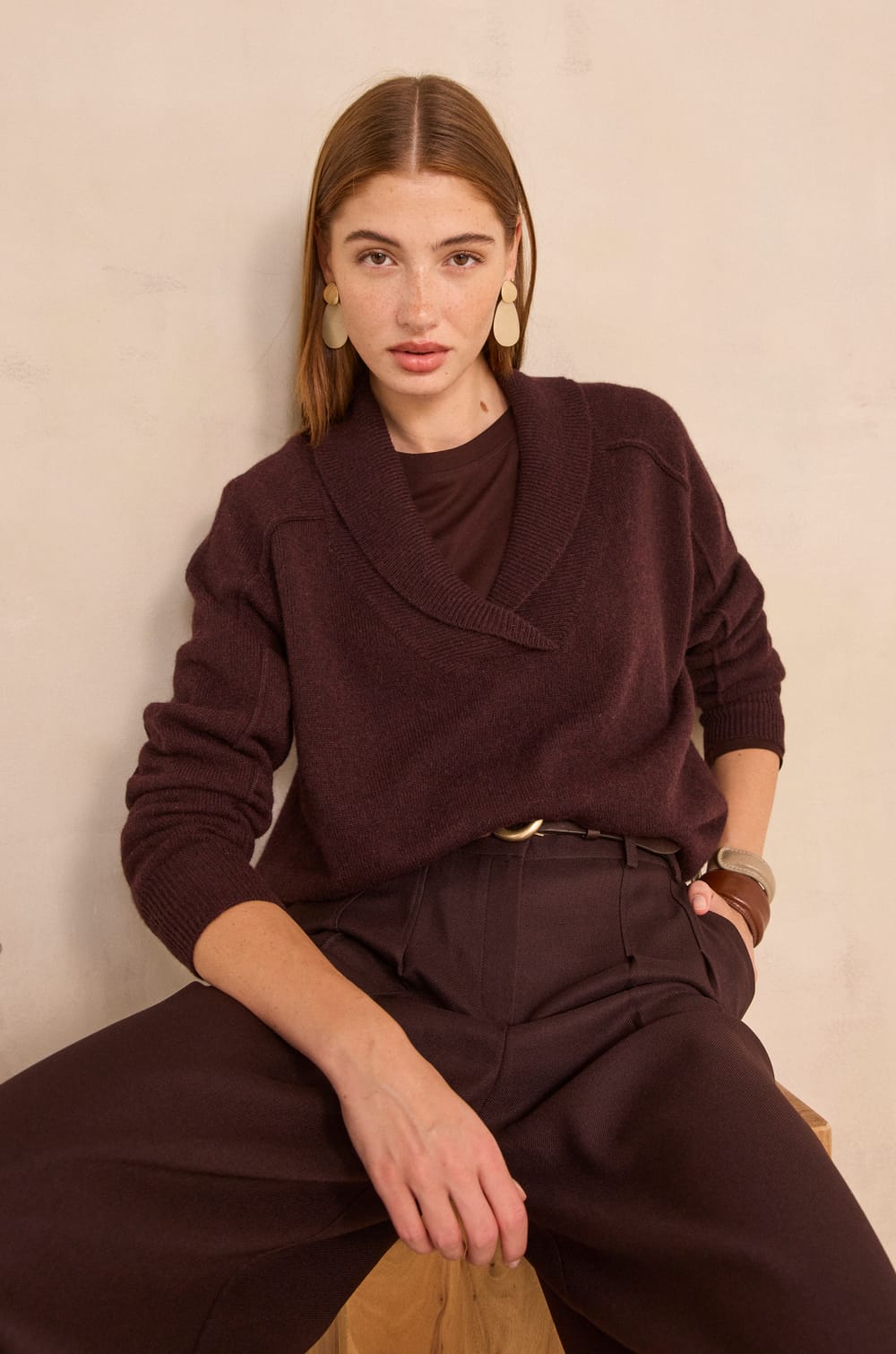 AUGUSTE long sleeve wool sweater;${refinementColor}