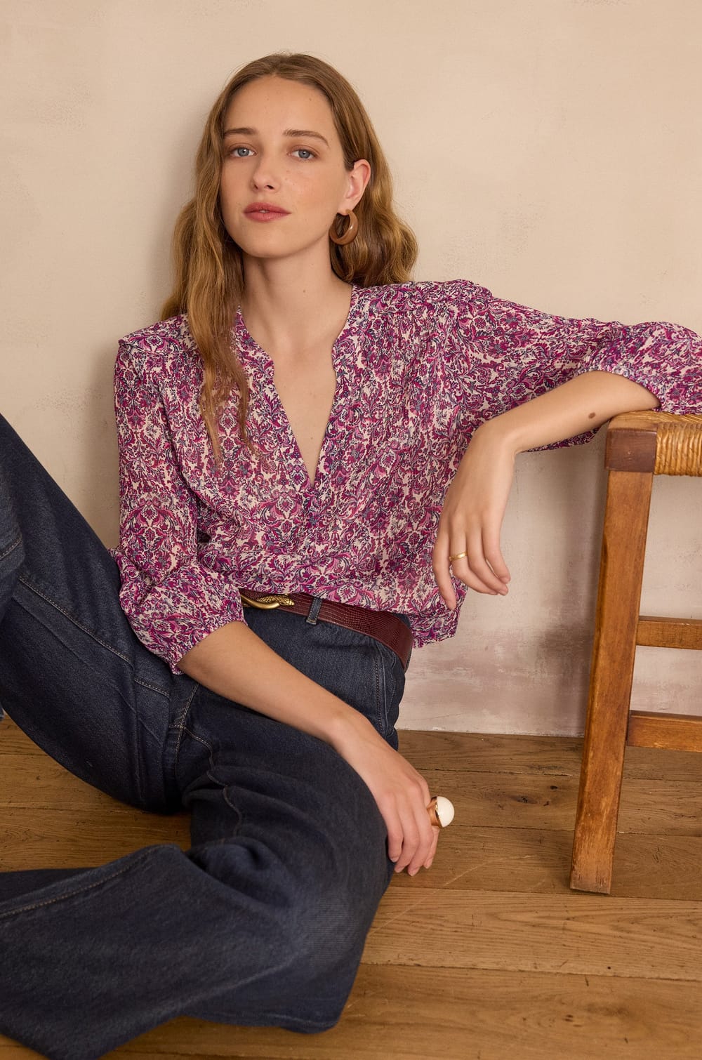 Blouse BRUNETTE imprim&eacute;e arabesque;${refinementColor}