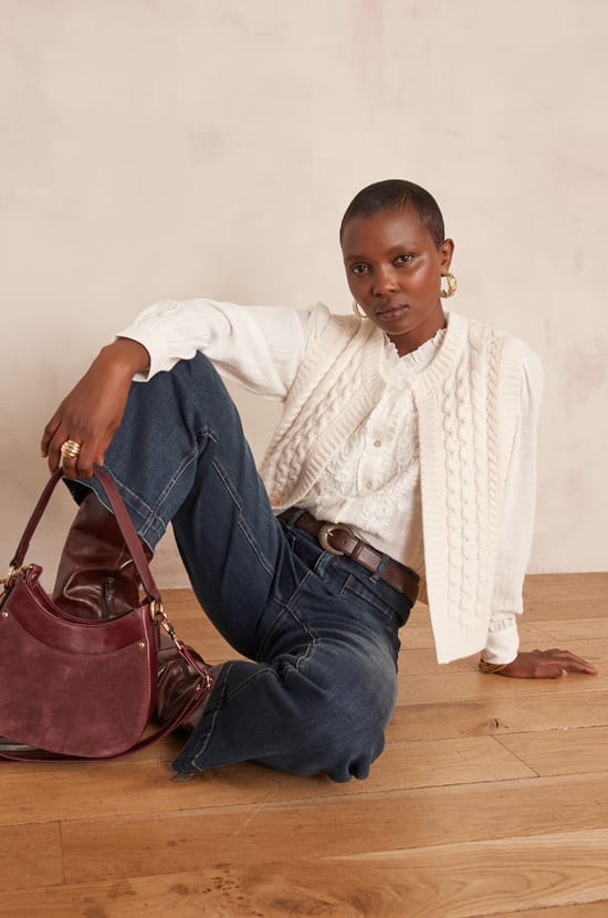 BROOKE embroidered cotton blouse;${refinementColor}