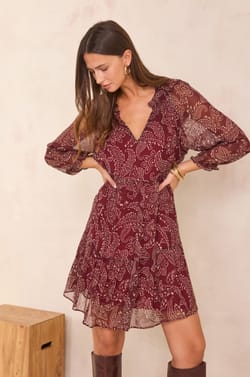 Short dress with arabesque pattern BROOKY;${refinementColor}