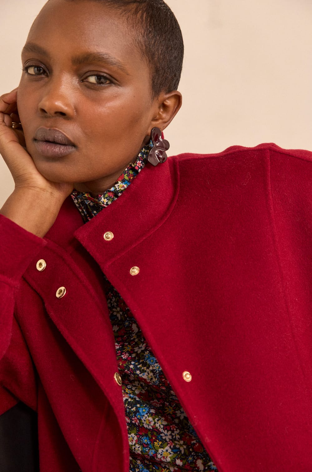 Blouson en laine m&eacute;lang&eacute;e CHRIS;${refinementColor}