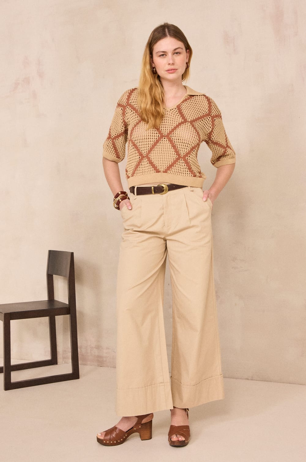 Pull &agrave; manches courtes en coton PERCY;${refinementColor}