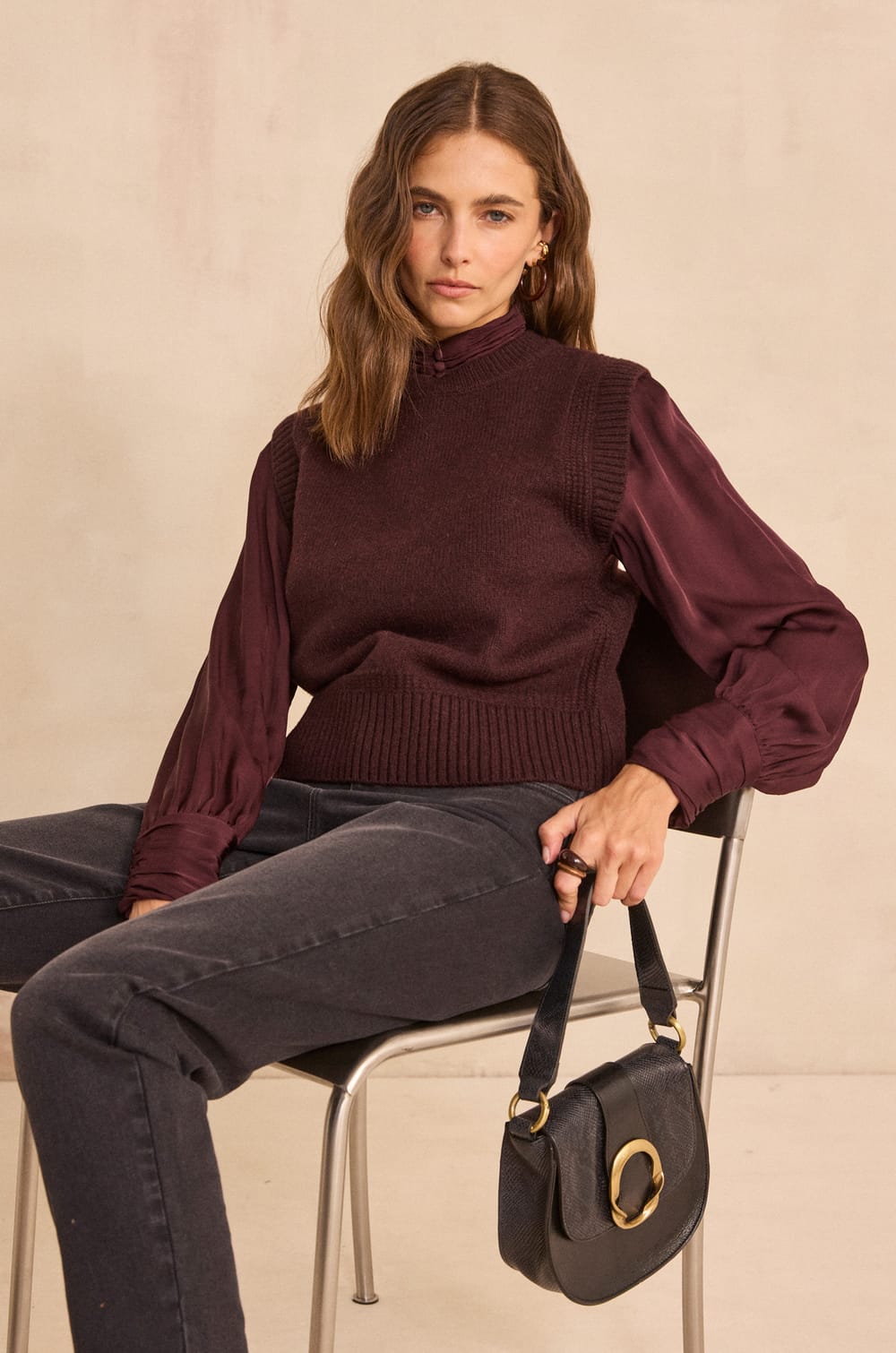 Sleeveless wool sweater ANOUK;${refinementColor}