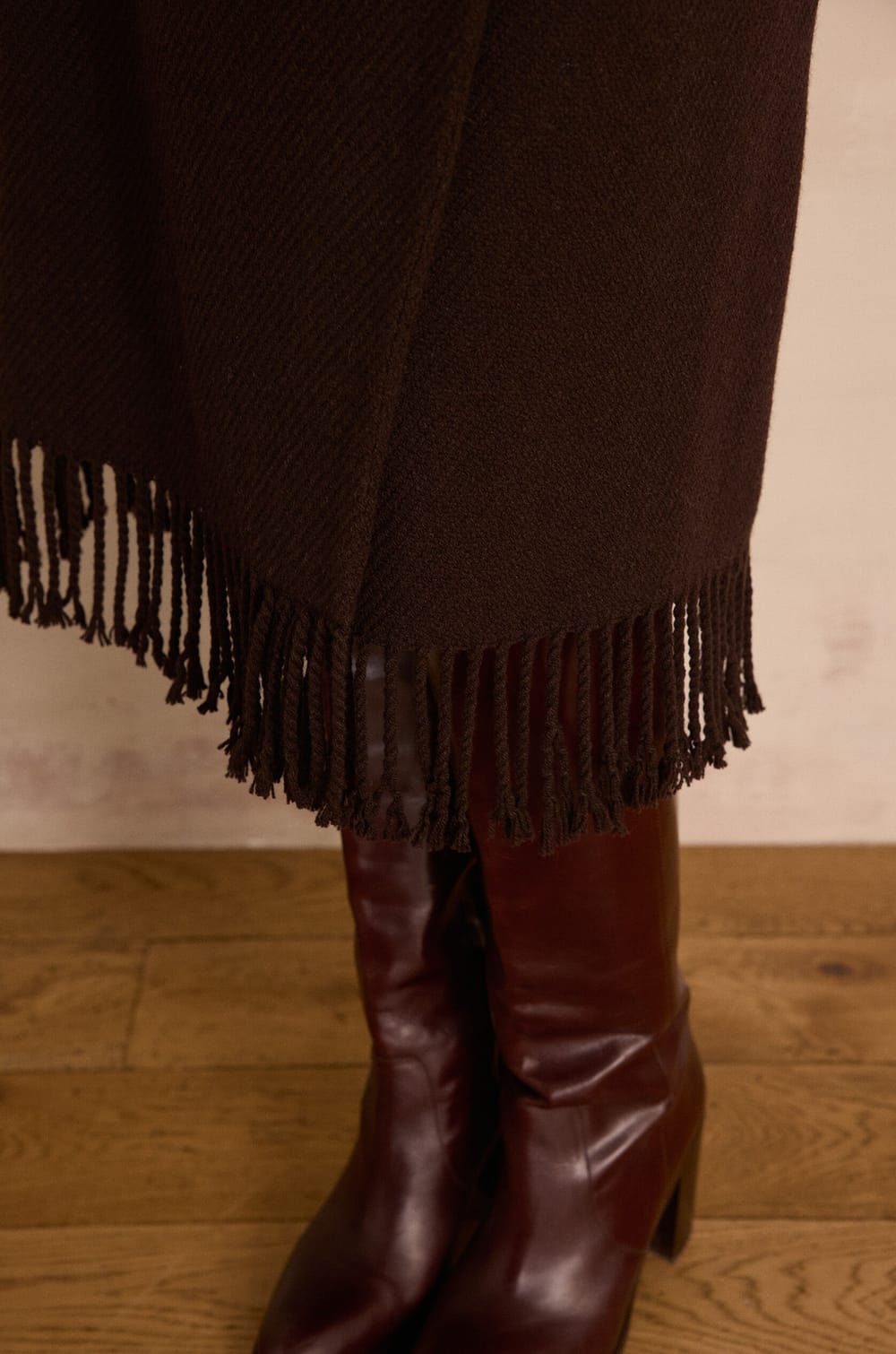 Jupe longue ELONA en laine;${refinementColor}