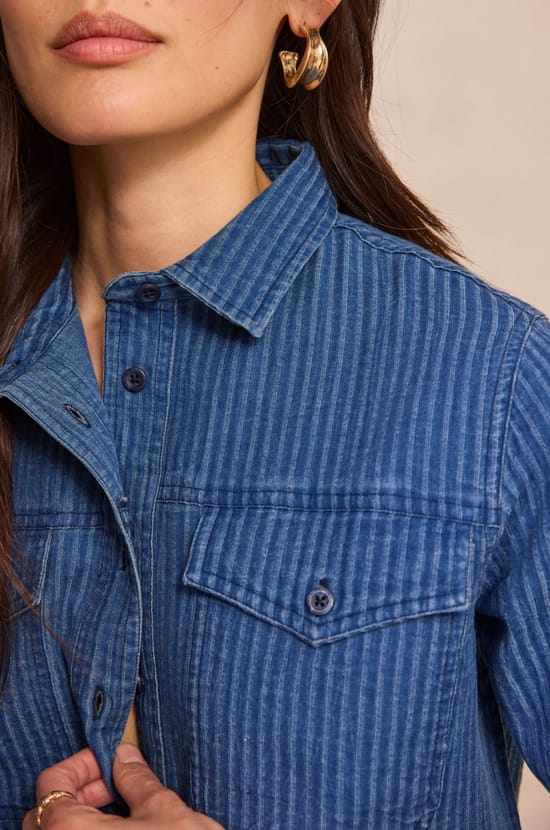 DORA long-sleeve cotton blouse;${refinementColor}