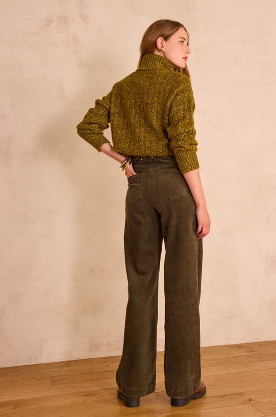 LISA wide-leg corduroy trousers;${refinementColor}