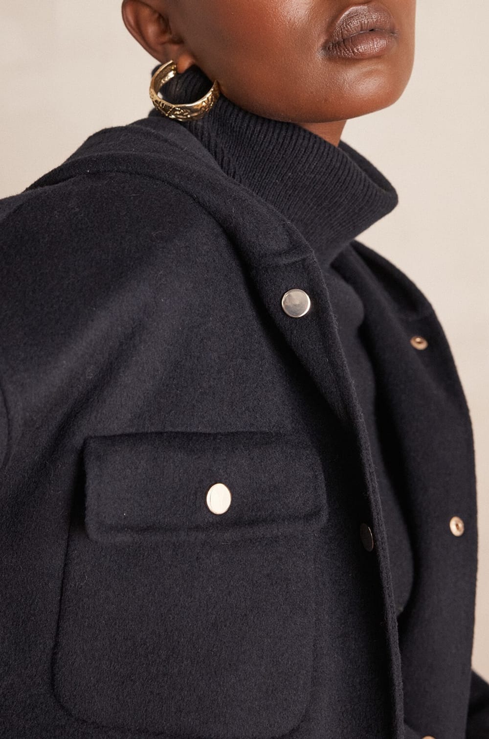 Blouson &agrave; capuche DOLINE en laine;${refinementColor}