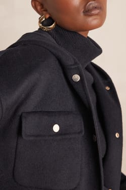 Blouson &agrave; capuche DOLINE en laine;${refinementColor}