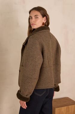 DARIO checked coat;${refinementColor}