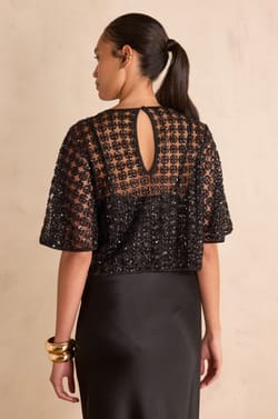 BLING cropped Top with rhinestones;${refinementColor}