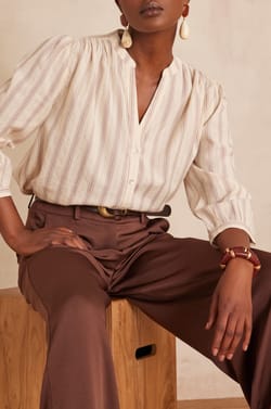 Blouse SABRINA en coton;${refinementColor}