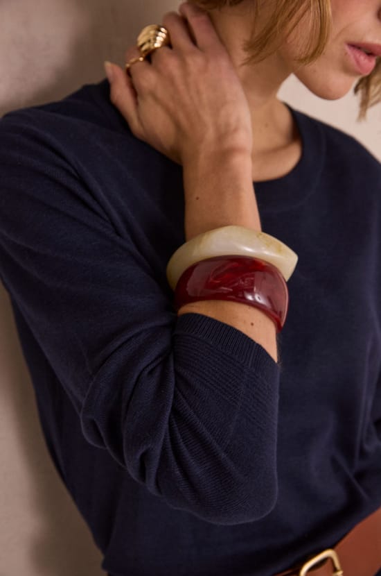 Striped blouse in 100% cotton DOUCE;${refinementColor}