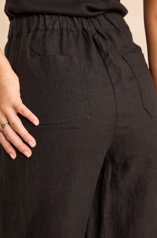 TERRY wide linen pants;${refinementColor}