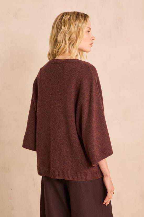 3/4 Sleeve Cashmere Sweater CODY;${refinementColor}