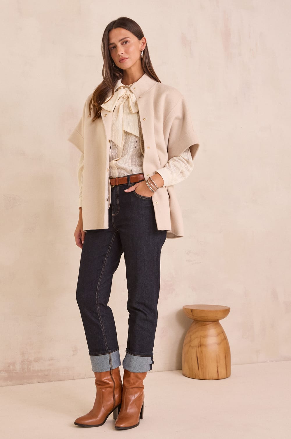 FORTUNE wool cape;${refinementColor}