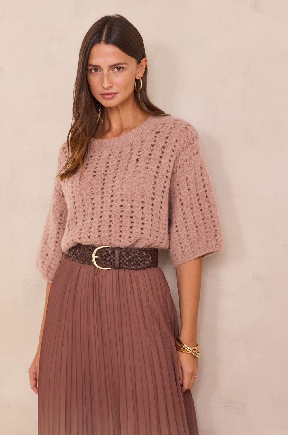 Pull en maille ajour&eacute;e PRUNE;${refinementColor}