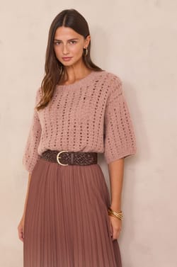 Openwork knit jumper PRUNE;${refinementColor}