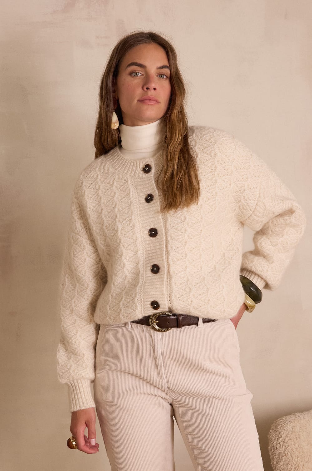 COSMO mohair and wool Cardigan;${refinementColor}