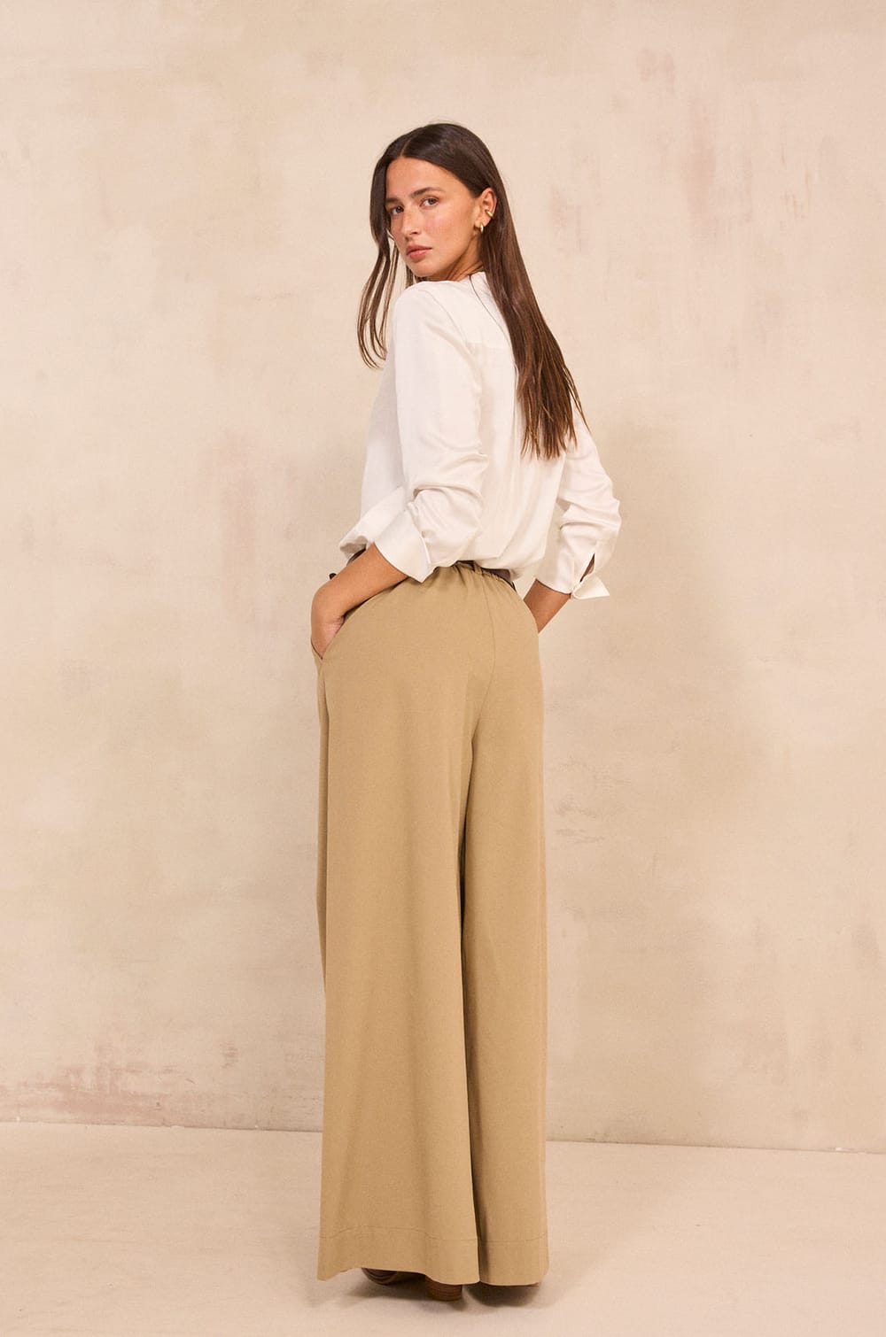 XL cotton blend pants LUCE;${refinementColor}