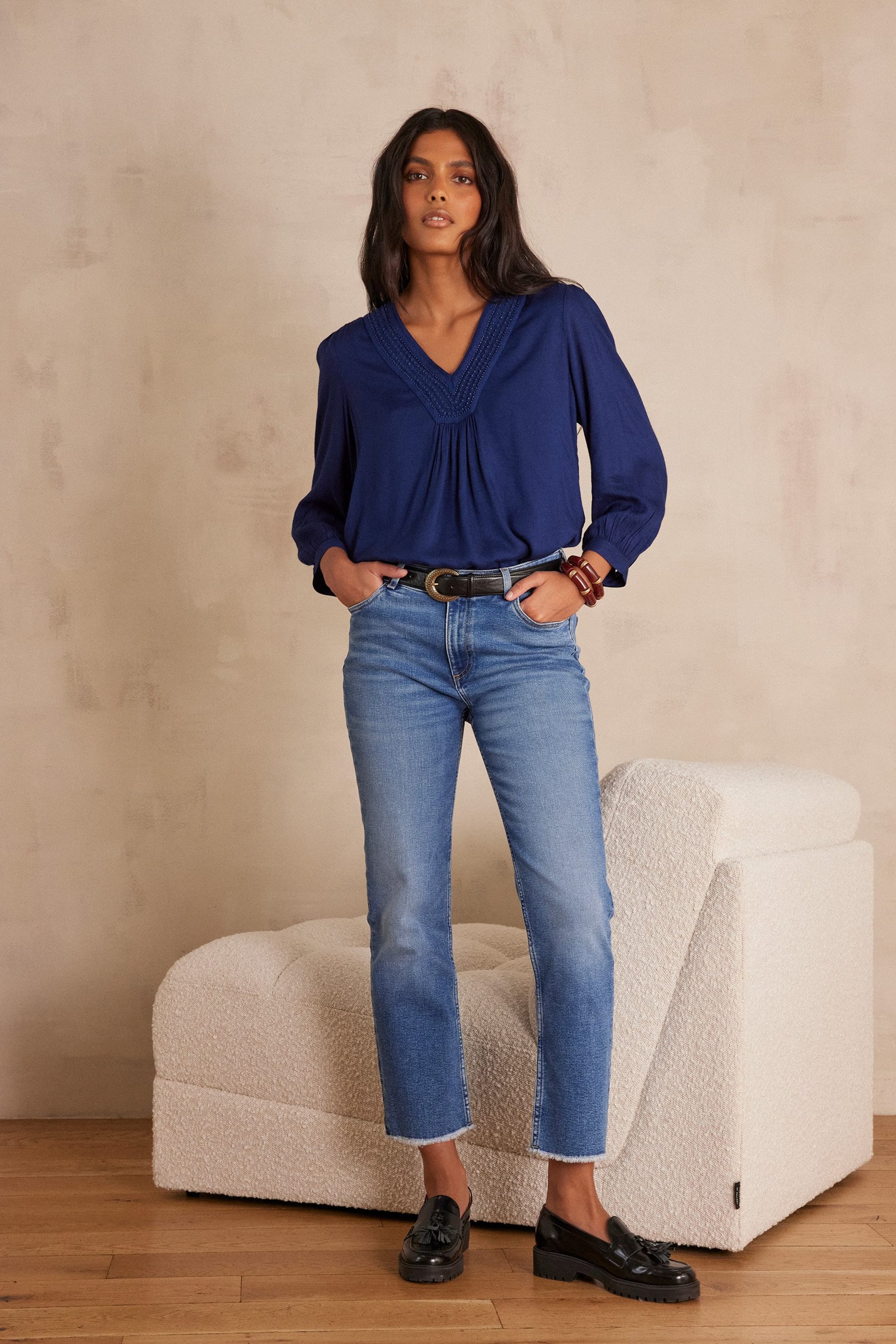きかい123Shinzone MIRROR リネン100% 紺ブレ　38 リネン100% スーツブレザー - ブラウン | ZARA Japan / 日本