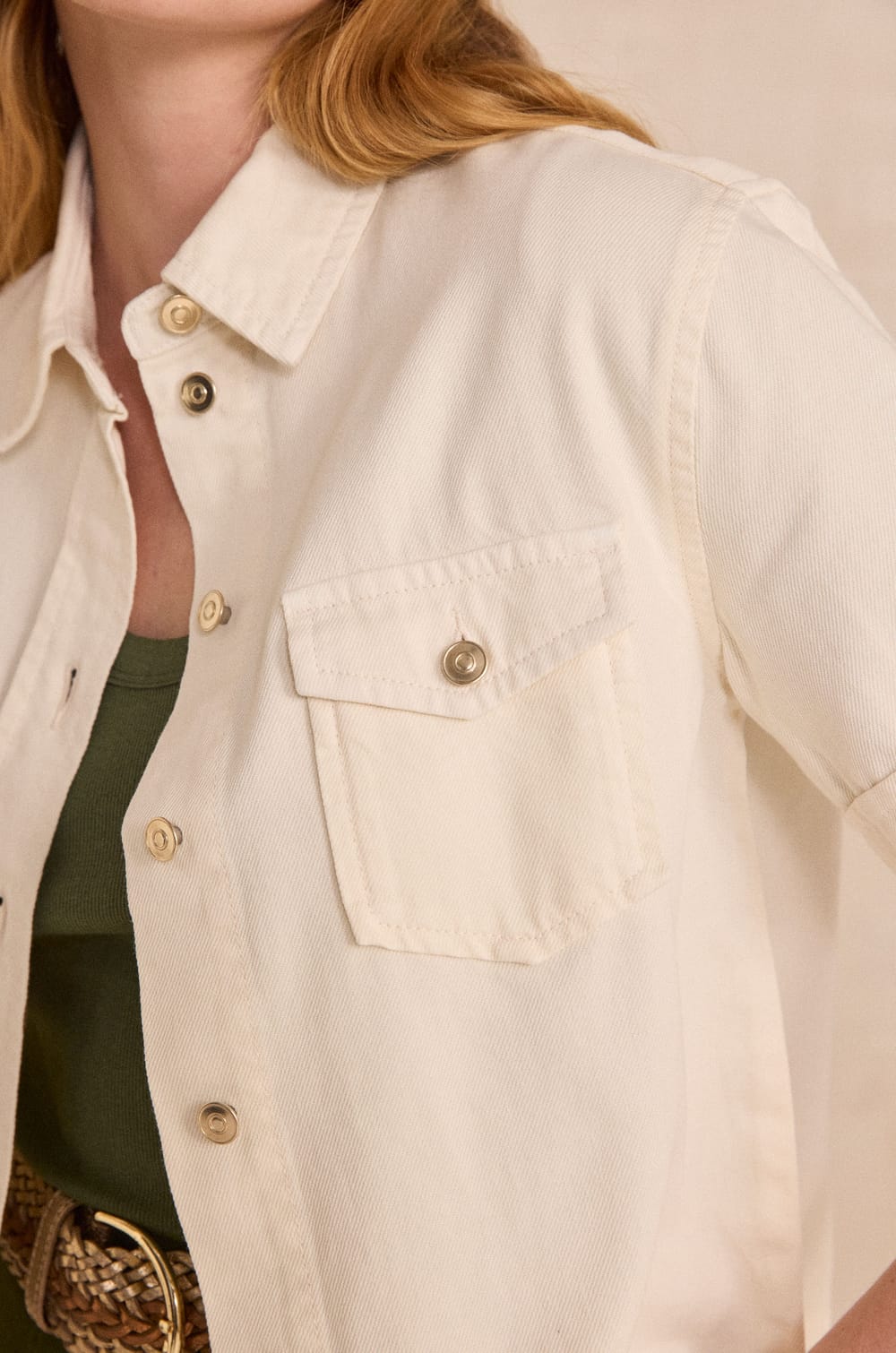 DIEGO short sleeve denim shirt;${refinementColor}