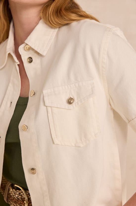 DIEGO short sleeve denim shirt;${refinementColor}