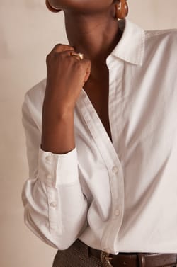 MANDIE V-neck blouse in cotton;${refinementColor}