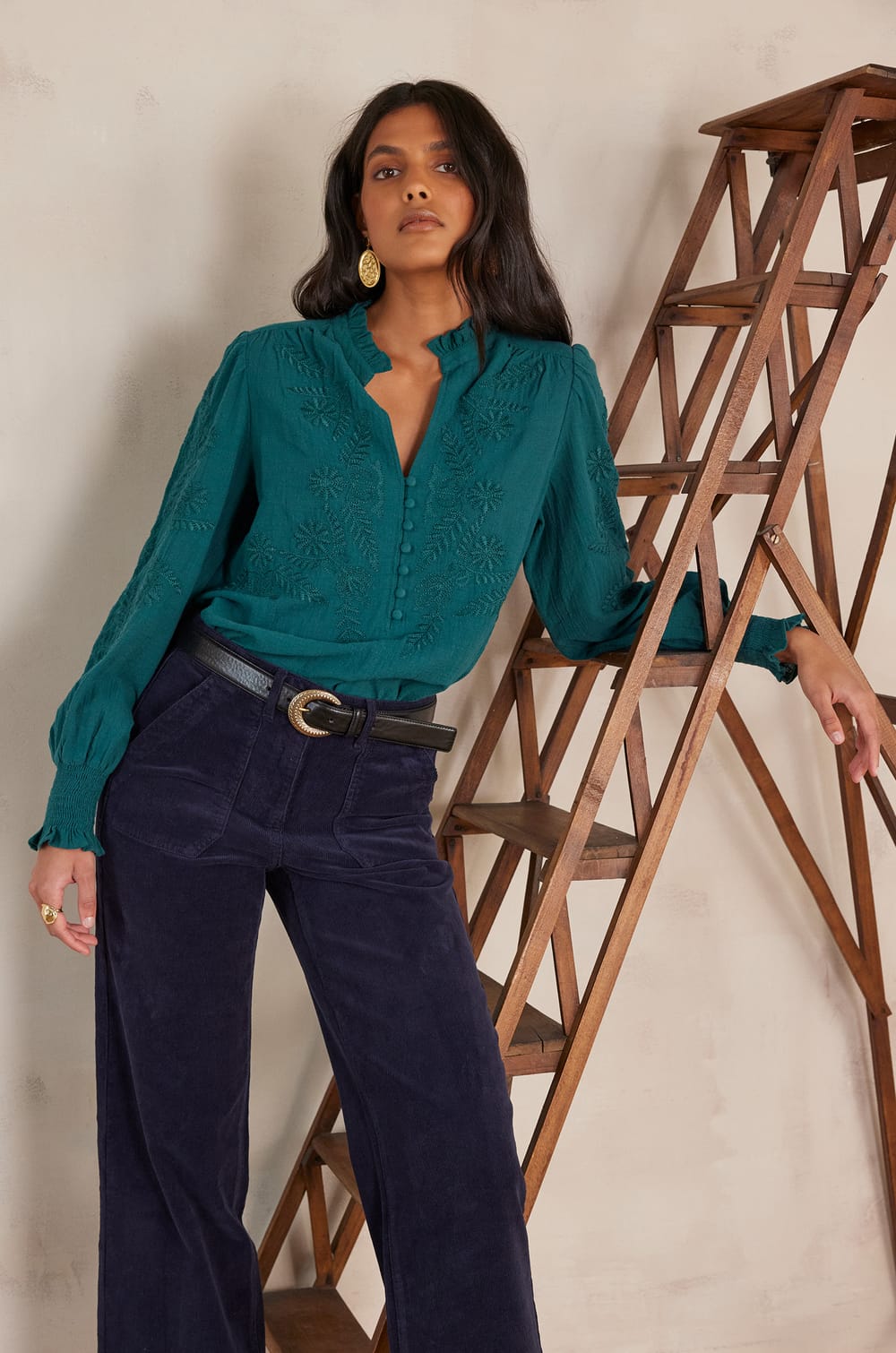 MALIA cotton blouse;${refinementColor}