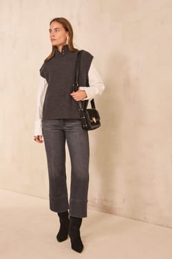 Wide cotton blend pants SOPHIA;${refinementColor}